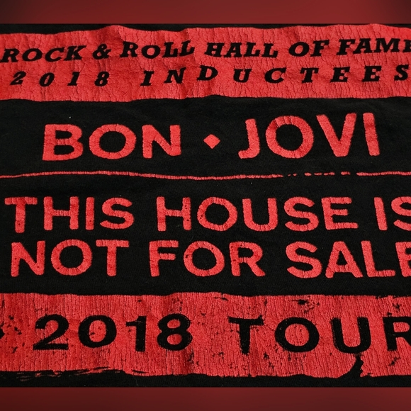 Jon Bon Jovi 2018 Tour Concert T-Shirt Large House Is Not for Sale Hall Of Fame - Picture 4 of 8